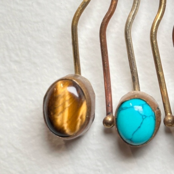 Elegant Artisan Multi Gemstone Pendant Hand Crafted 40mm Wire Necklace 4006 - Picture 3 of 16